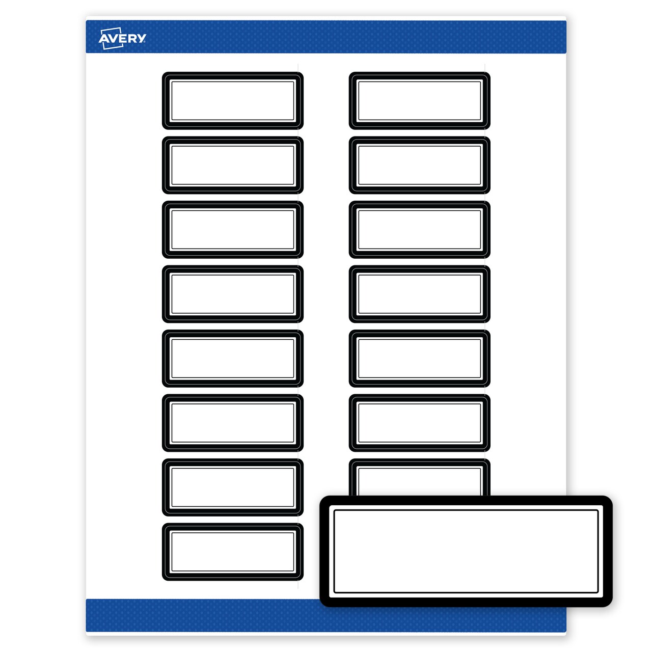 Avery® Printable Rectangle Labels with Sure Feed® Technology, Double Black Border Design, 1" x 2-5/8", Matte White Permanent Labels, Laser/Inkjet, 160 Total, Great for Address Labels